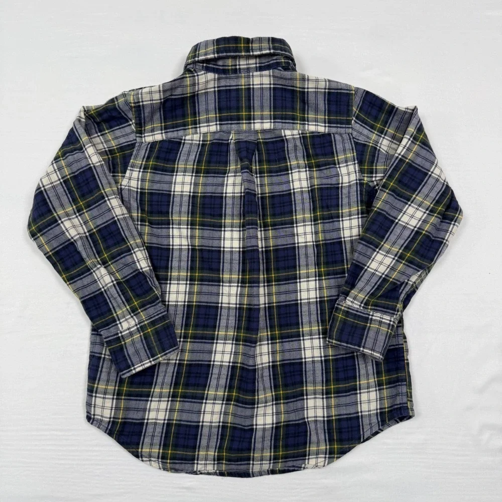 Ralph Lauren Boys Size 5‎ Plaid Button Down Shirt Long Sleeve Cotton Red Pony